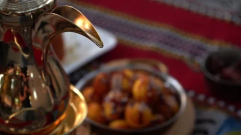 Traditionally Served Middle Eastern Desserts Stock Footage 319949680