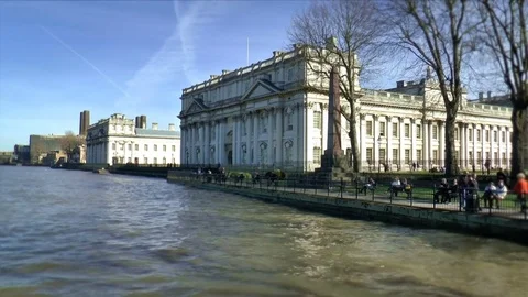 Trafalgar pub river view  inGreenwich London Stock Footage 75064546