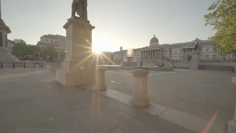 Trafalgar Square during coronavirus Stock Footage 135281324