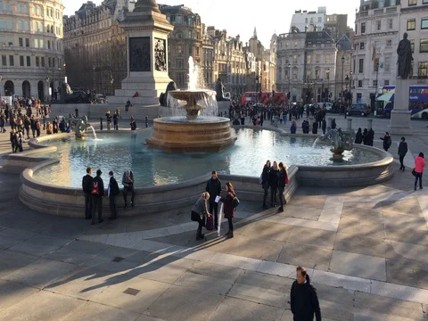 Trafalgar Square - London - England. Time-Lapse video Stock Footage
