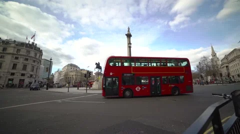 Trafalgar Square in London Stock Footage 61114447
