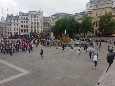 Trafalgar Square in London Stock Footage