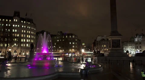 Trafalgar Square at night Stock Footage 37219309