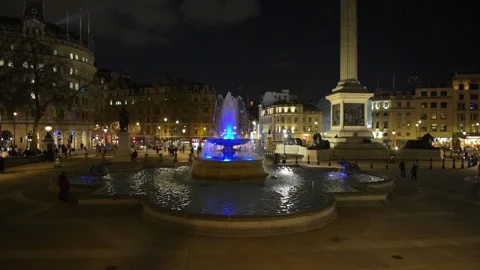 Trafalgar Square at Night Stock Footage 265762554