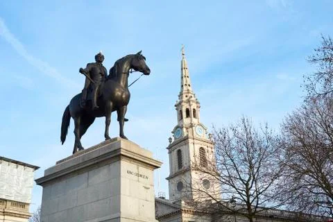 Trafalgar Square statue Stock Photos