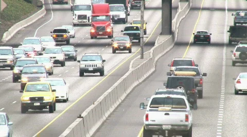 Traffic 2 Real Time Wide Stock Footage 609217