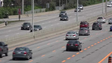 Traffic on a 4 lane highway Stock Footage 50180205