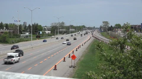 Traffic on a 4 lane highway Stock Footage 50180209