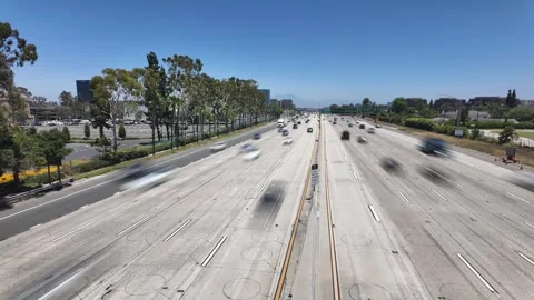 Traffic on the 405 freeway in time lapse Stock Footage 278335628