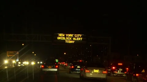 Traffic 87 gridlock alert Stock Footage 980286