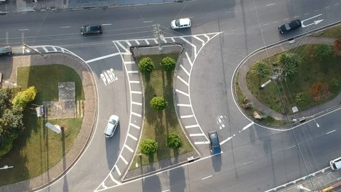 Traffic from above Stock Footage 93594654