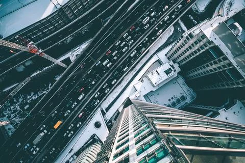 Traffic from above Fotos Stock