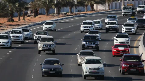 Traffic in Abu Dhabi, UAE Stock Footage 34305403