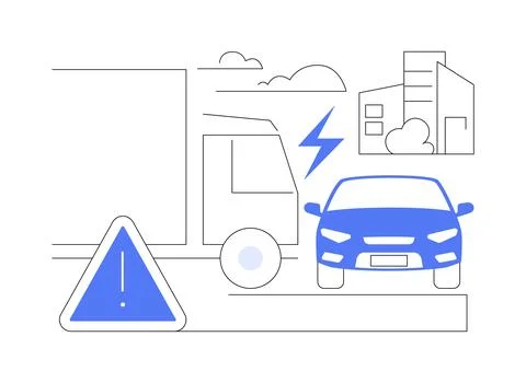 Traffic accident abstract concept vector illustration. Stock Illustration