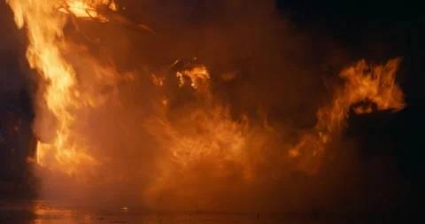 Traffic Accident with Burning Car Stock Footage 295797963