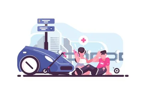 Traffic accident Stock Illustration