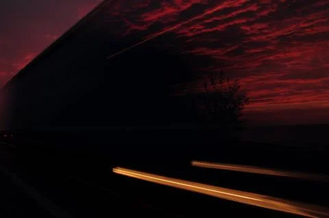 Traffic after sunset. Stock Photos