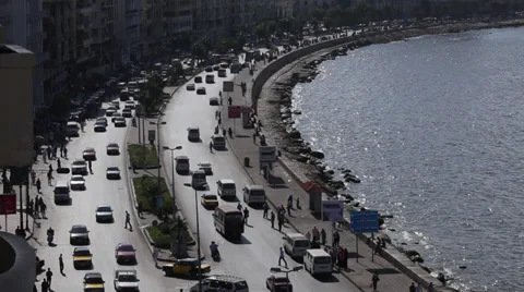 Traffic in Alexandria, Egypt Stock Footage 34672217