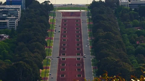 Traffic Along Anzac Parade in Canberra Stock Footage 300655862