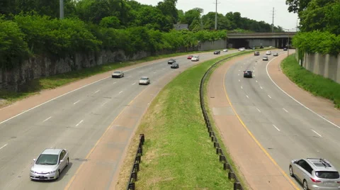 Traffic Along a Busy Interstate Stock Footage 50035890