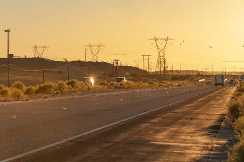 Traffic along Interstate I-8 in California Stock Photos