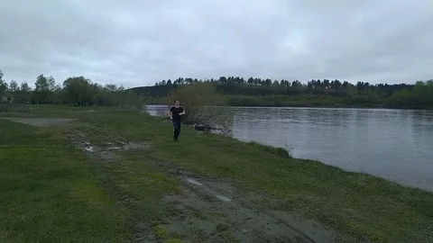 Traffic along the river-2 Stock Footage 156175384