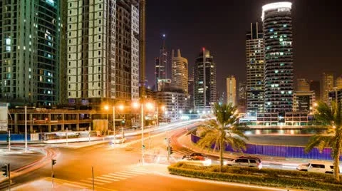 Traffic from the Amwaj Bridge HD Stock Footage 18185708