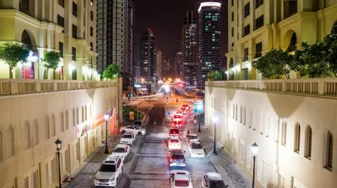 Traffic from the Amwaj Bridge HD Timelapse Stock Footage 19335073