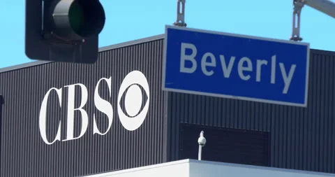 Traffic and CBS Studios at Television City in Los Angeles, California, 4K 库存影片 160366831