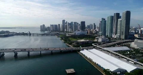 Traffic in and out of Miami Stock Footage 232057045