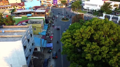 Traffic and Road Activity Around Lapangan Merdeka Binjai –  6 June 2023 Video stock 311904428