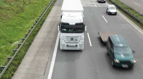 Traffic and road users on German highway A3 Stock Footage 41533243