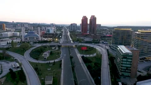 Traffic and roads that are empty during the pandemic turkey ankara Stock Footage 144976819