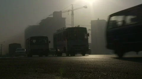 Traffic and smog Video stock 397251