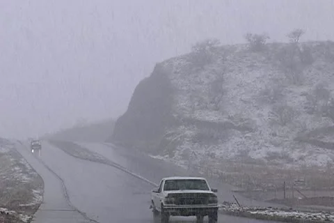 Traffic and snow Stock Footage 16000430