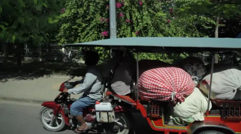 Traffic and Street View from Phnom Phen, Cambodia Stock Footage 32270049