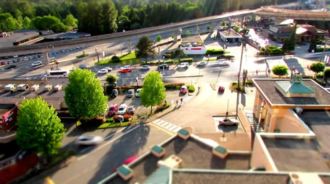 Traffic and Transit Commuter Time Lapse Tilt Shift Vancouver Canada Stock-Footage 39419680