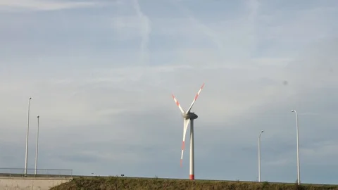 Traffic and wind turbine Stock Footage 100808092