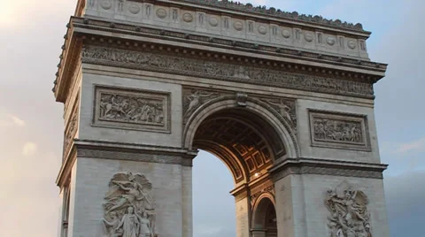 Traffic Around the Arc du Triomphe in Paris Stock Footage 34241771