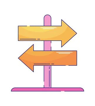 Traffic arrows guidepost Stock Illustration
