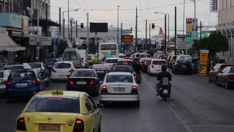 Traffic in Athens Greece Stock Footage 70393734