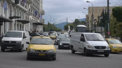 Traffic in Athens, Greece Stock Footage 98640841