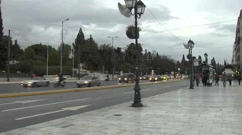 Traffic of Athens,Greece Stockbeeldmateriaal 46981792