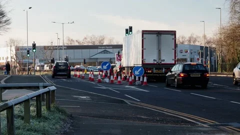 Traffic on Aylestone Road Leicester in the morning hours