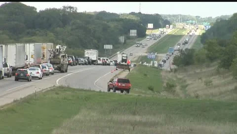 Traffic Backup, lane closed Stock Footage 20496028