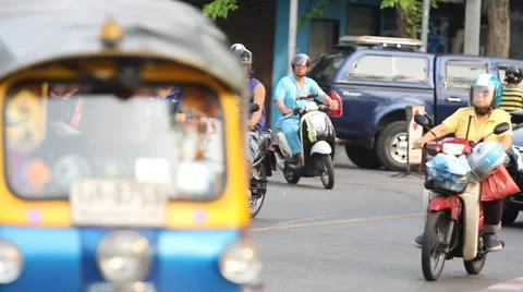 Traffic in Bangkok Stock Footage 56908162