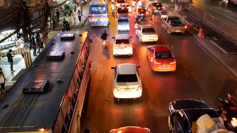 Traffic in Bangkok Stock Footage 122337175