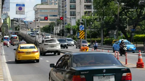 Traffic in Bangkok Stock Footage 256290873