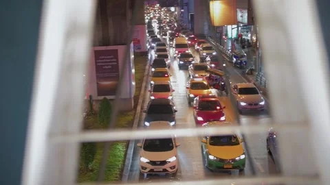 Traffic in bangkok at night 스톡 동영상 247472707