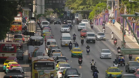 Traffic in Bangkok Time lapse Vídeos de archivo 247221948